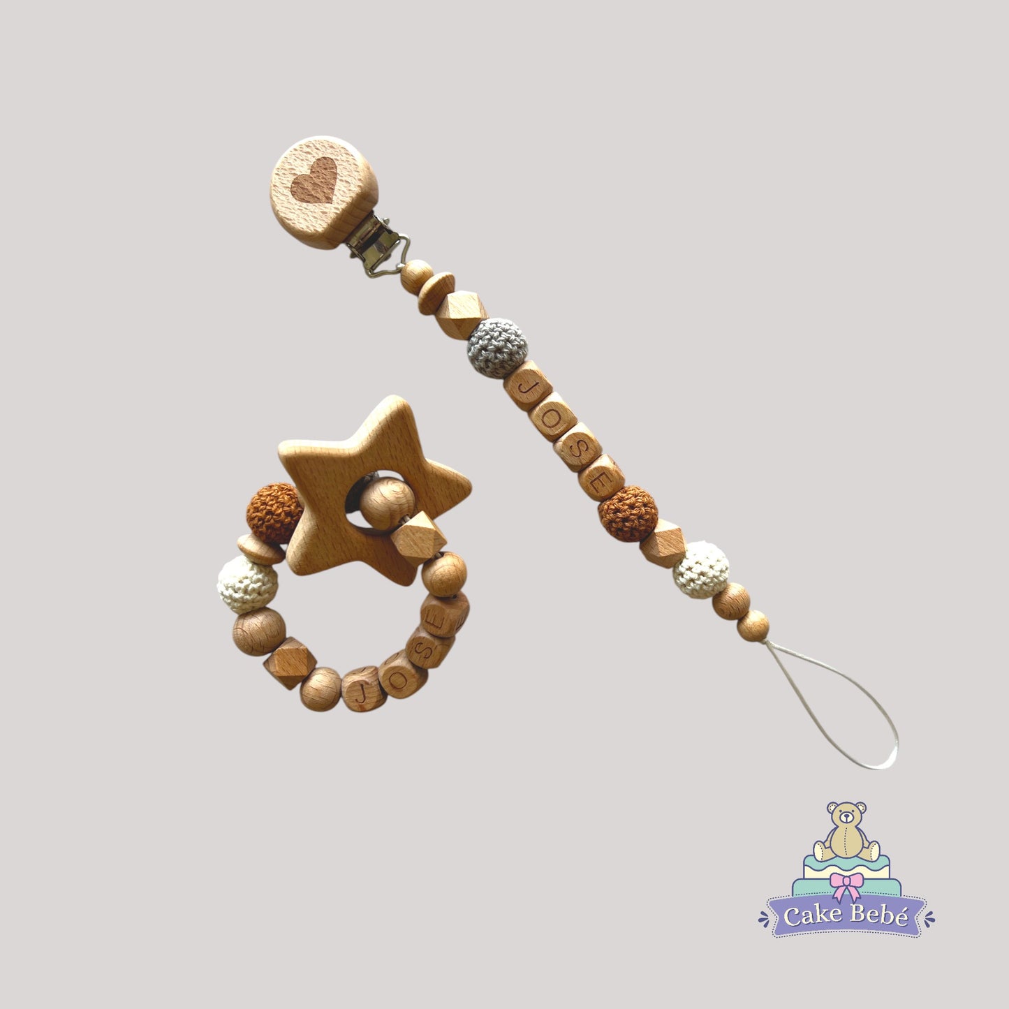 Set Portachupon & Mordedera Madera personalizable