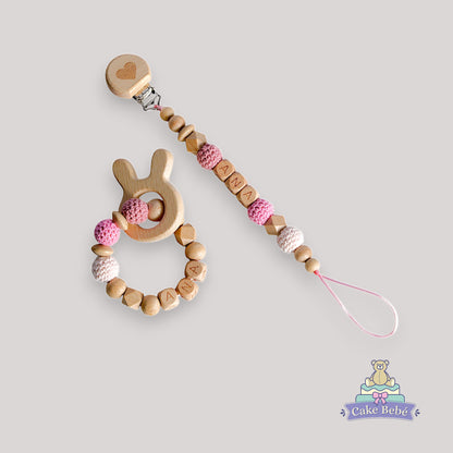 Set Portachupon & Mordedera Madera personalizable